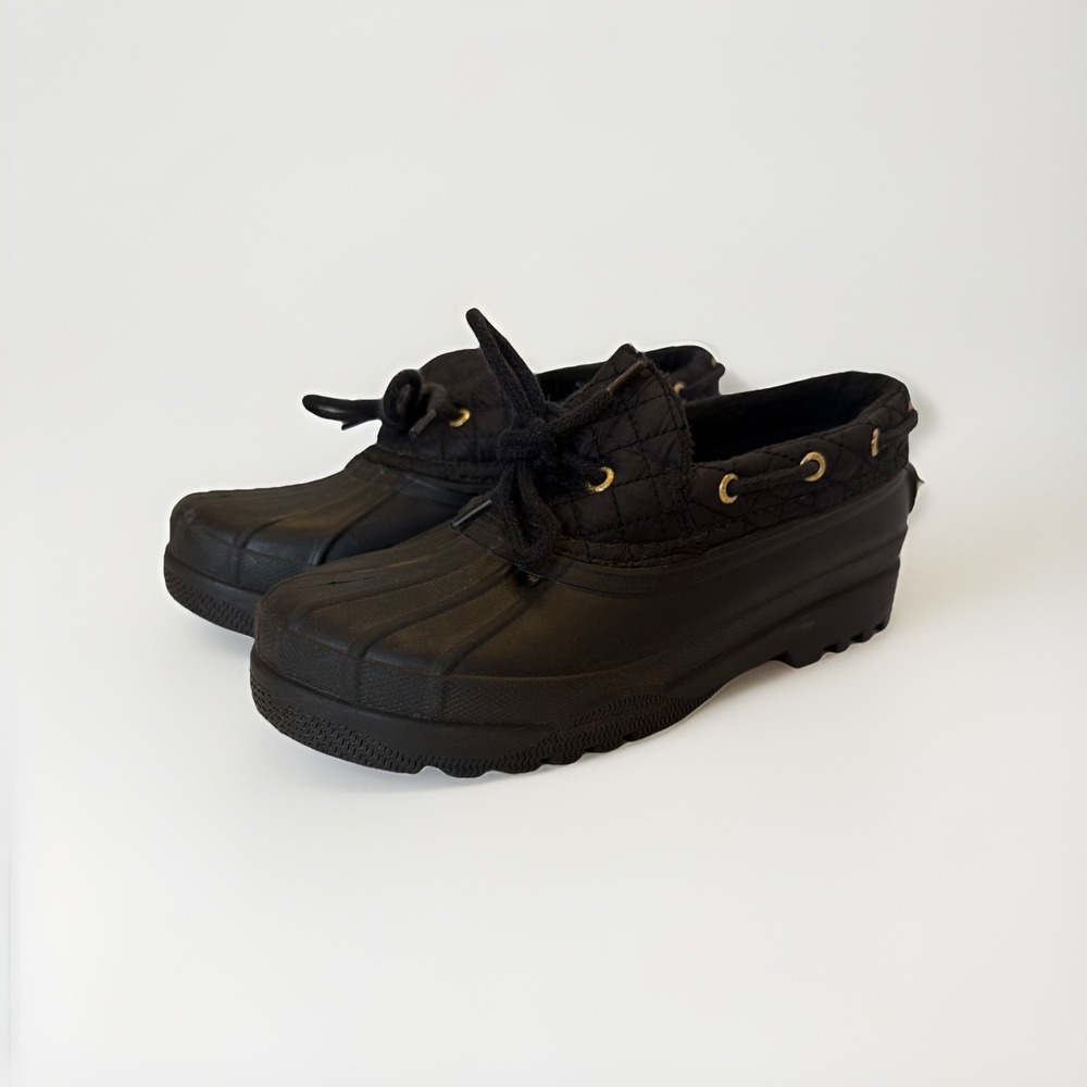 Sperry Top-Sider Duck Shoes Boots Waterproof Woman's Size 6 Black STS95272